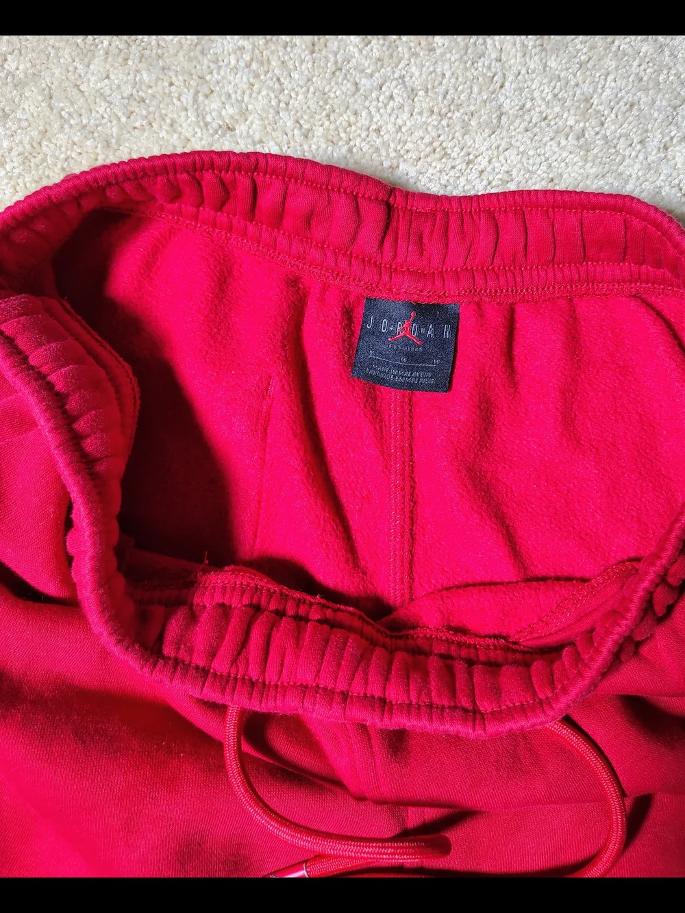 Jordan Red Men's Fleece Sweatpants with Back Pocket